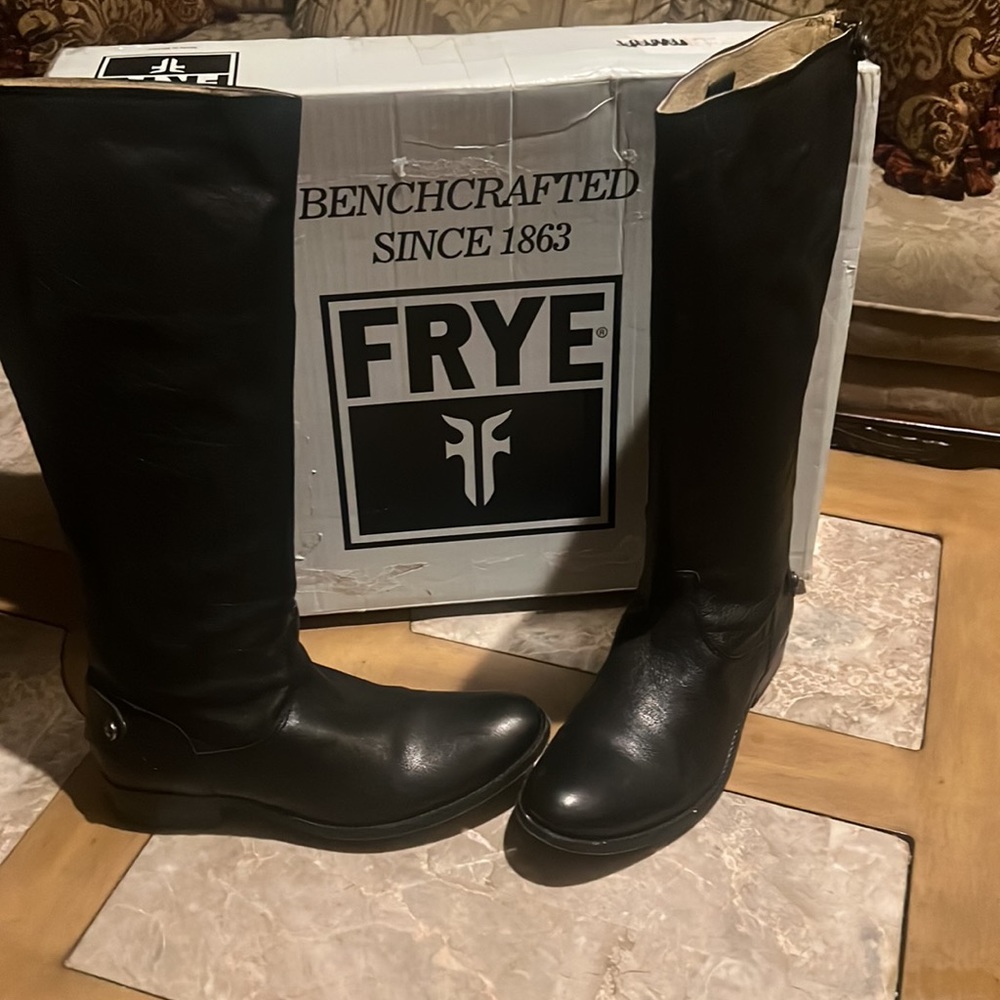 Frye  knee high leather black boots.